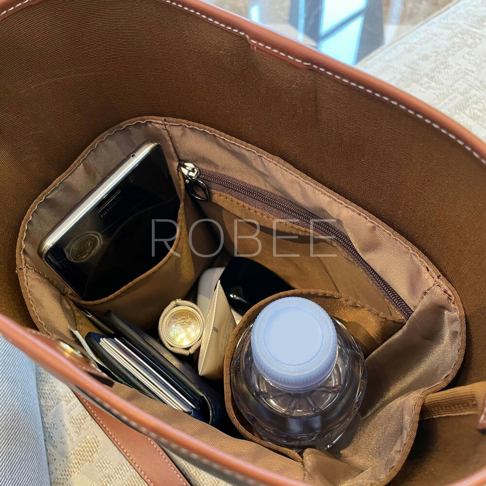 バッグインバッグ celine-Triomphe対応 ナイロン軽量 自立 インナーバッグ チャック付き 小さめ 大きめ バッグの中 整理 整頓 通勤 旅行バッグ 防水 水洗可能 バッグ 内部 底 汚れ防止 ROBEE