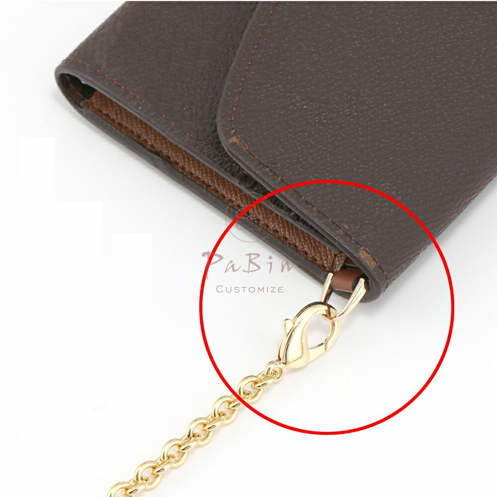 ポルトモネ・ロザリ対応 財布をショルダーバッグに改造 お財布 ショルダーストラップ ROSALIE対応 肩掛け バッグインバッグ インナーバッグ 高級ミニ財布適用 簡単な取り付け バッグアクセサリー レザー（チェーン/ショルダーベルトは別途購入が必要）カスタマイズ PaBin
