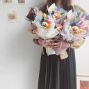 スマイルフラワー 40cm ぬいぐるみ花束 花束 枯れない花 花 花卉花束 造花 お見舞い プレゼント 誕生祝 母の日 女性 彼女 友達 お祝い ギフトケース 袋 メッセージカード付き