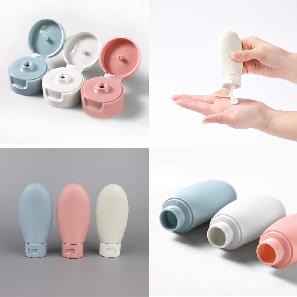 【6個セット】60ml トラベルボトルトラベルセット シリコン製詰め替えボトル 携帯便利 小分けボトル漏れ防止 出張用 旅行用 シャンプーボトル sunnystation-10000225 Sunny Station サンプル画像2