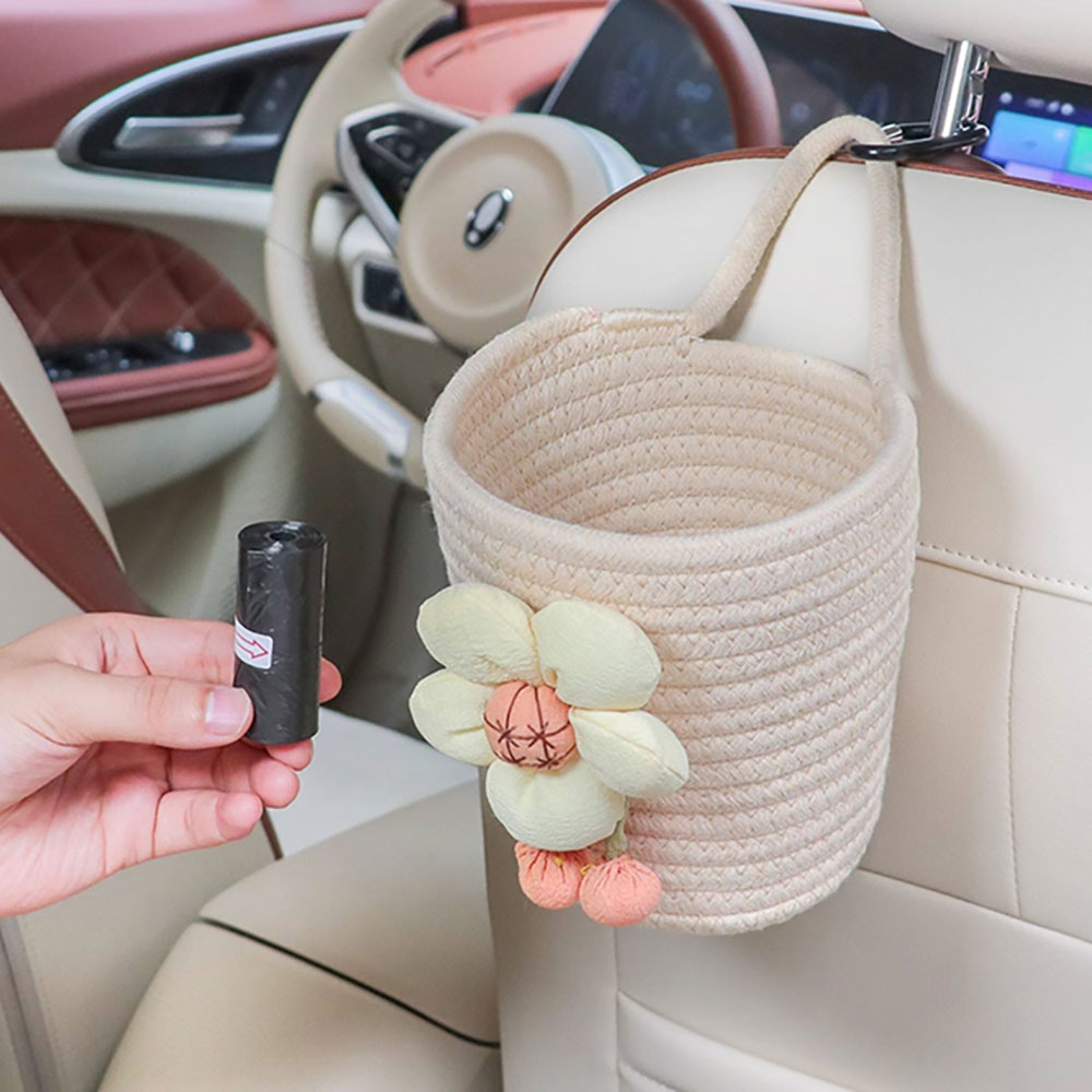 Rakuten - 壁掛け 収納バスケット 編みかご 収納 かご 吊り下げ 多機能 車内用 車載 ゴミ箱 小物入れ インテリア 車用品 旅行 雑貨 玄関 整理 かわいい おしゃれ