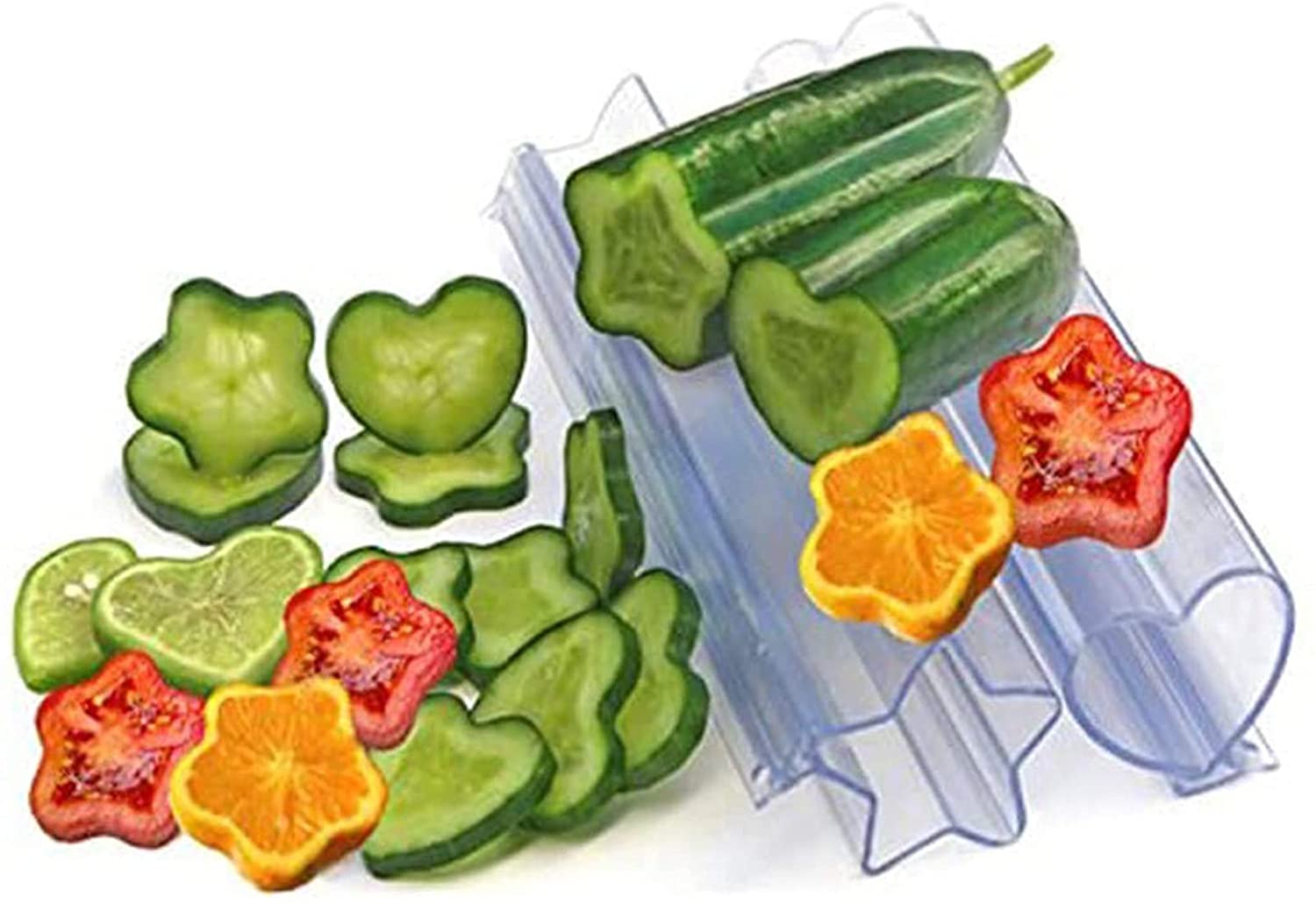 6本セット 家庭菜園 きゅうりの型 星型 ハート型 野菜の成長成形金型ツール 農業 ガーデン 保育園 野菜成形金型