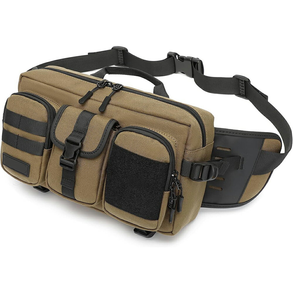 Rakuten - 2WAYウエストバッグ 多機能ウエストポーチ 収納力 ボディバッグ 11ポケット 旅行バッグ 調節可能ベルト 小分け用フロントポケット ショルダーポーチ ワンショルダー ヒップバッグ バイク 釣り 旅行 仕事 作業用 4L