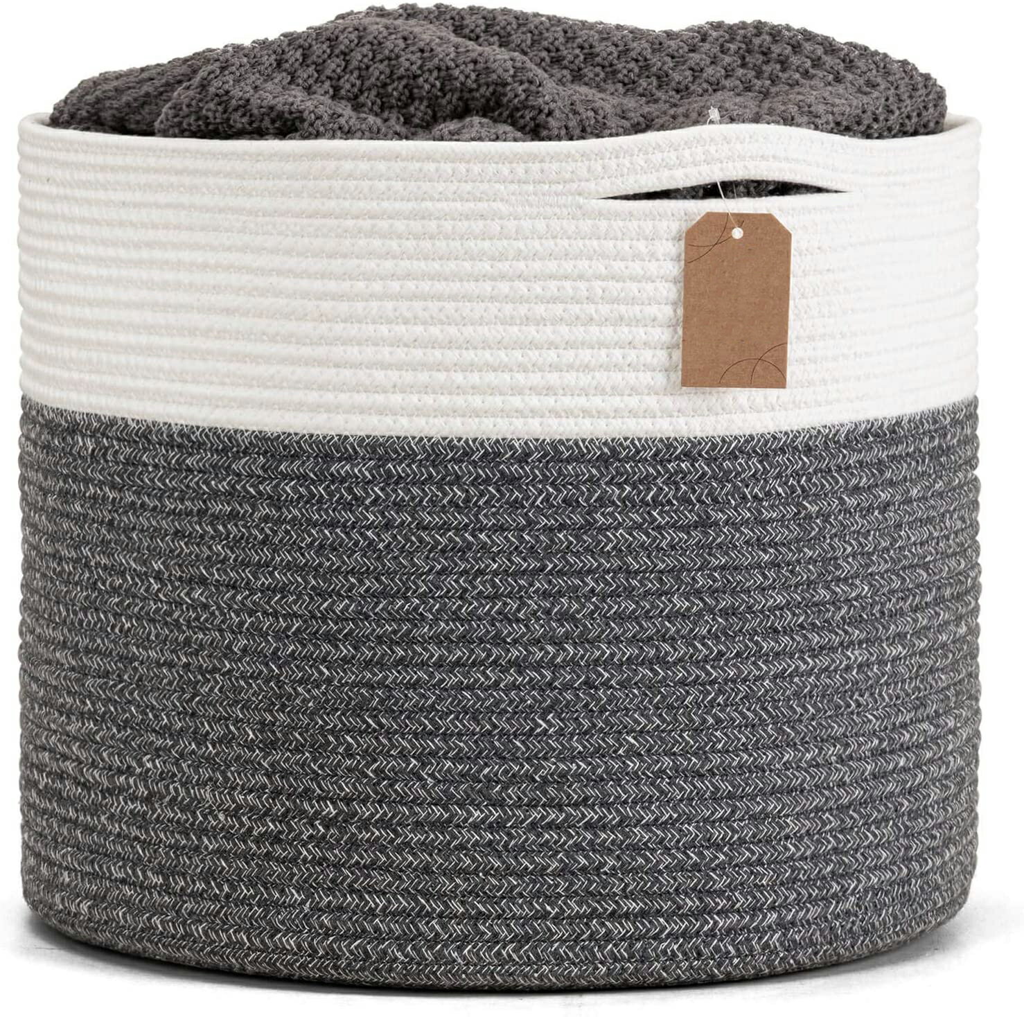 40cmx40cmx35cm 毛布収納 綿織バスケット おもちゃ入れ 収納かご 純天然無臭 収納バスケット 大容量 持..