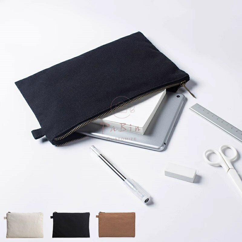 Rakuten - iPadキャンバスポーチ 収納バッグ キャンバス 軽量 無地 バッグインバッグ インナーバッグ レディース 韓国風 シンプル 小物収納 整理 人気 小さめ 防塵袋 小物入れ マルチポケット 内部 底 汚れ防止 PaBin