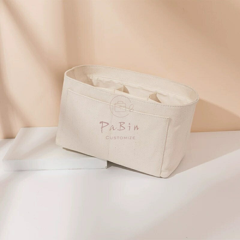 Rakuten - キャンバスポーチ 収納バッグ キャンバス 軽量 無地 バッグインバッグ インナーバッグ レディース 韓国風 シンプル 小物収納 整理 人気 小さめ 防塵袋 小物入れ マルチポケット 内部 底 汚れ防止 PaBin