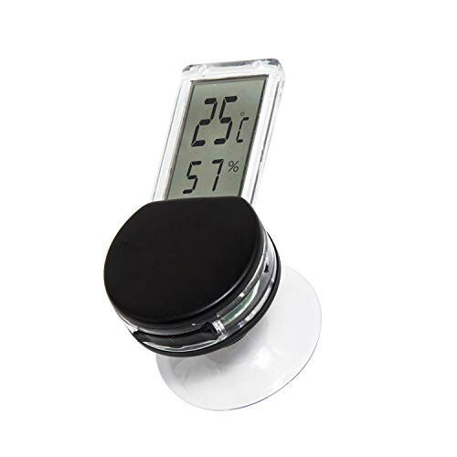 爬虫類温度計 数字温度湿度計 爬虫類 両生類用 電子温度計湿度計 高精度 簡単に取り付け 半透明 液晶 ..