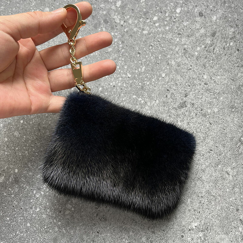 【リアルファー 高品質】 約12*8cm 小銭入れ ミンク毛 キーホルダー キーチェーン ペンダント バッグチャーム 可愛い アクセサリー 本物の毛 ハンドバッグ装飾 バッグアクセサリー 柔らかい ふわふわ 鍵 飾り 軽量 誕生祝 PaBin