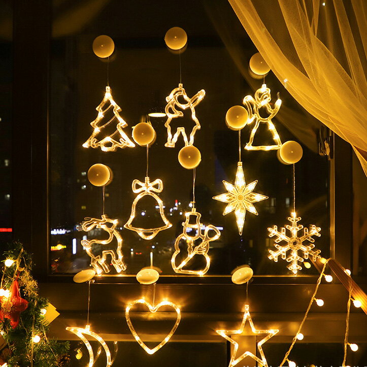 樂天商城 - 6個セット クリスマス ライト クリスマス飾りライト イルミネーションライト 電池式 led 吸盤式 室内 窓飾り