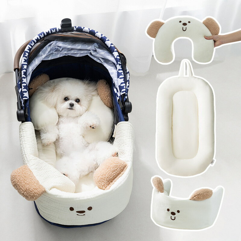 3点組 ペットカート 兼用マット ベッド ペットベッド 寝袋 高級 クッション もこもこ お散歩 小型犬 猫..