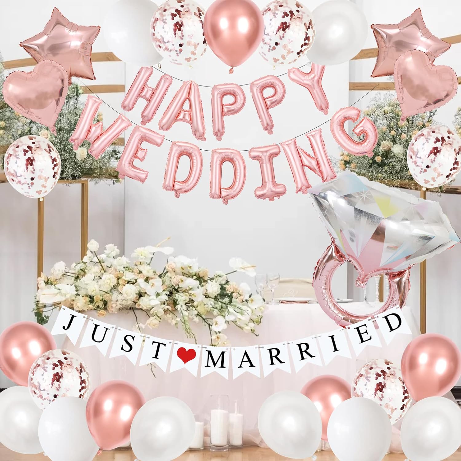 風船 ウェディング 飾り付け 装飾 告白 記念日 結婚式 披露宴 バレンタイン ホワイトデー パーティー お祝い ローズゴールド