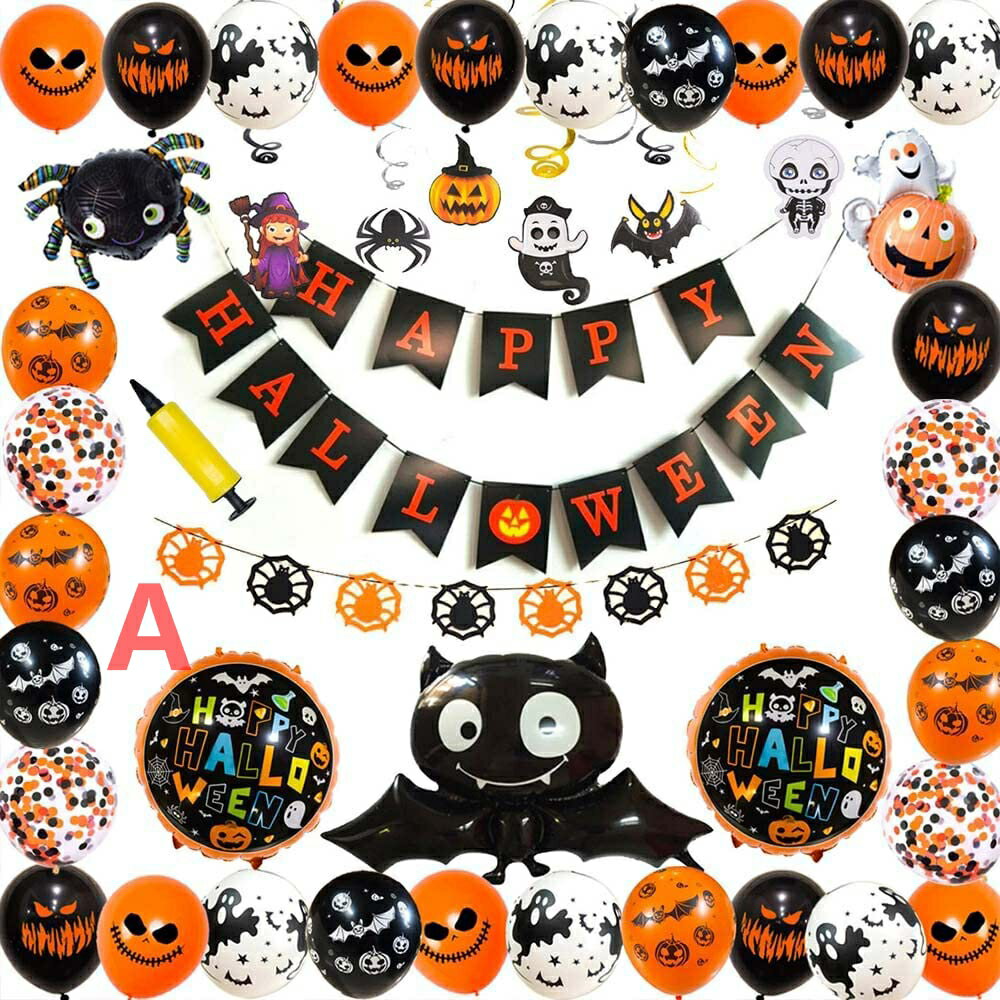 Rakuten - 43点セット ハロウィン ハロウィングッズ バルーン 風船 空気入れ付き