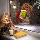 【50%OFFクーポン】サイズS/M/L クリスマス 面白い サンタクロースに変装 クリスマス飾り 脚の姿調節可能 黄麻布 吊り紐 ちょう結び 2つの大きなクリスマスボール付き 雰囲気満点 花輪 クリスマスツリー/壁/窓/部屋 飾り付け 2
