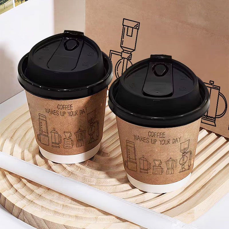 Rakuten - 25/50個セット 二重断熱紙コップ 使い捨て 紙コップ 280/330/400ml お湯・温水対応 カップ ドリンクカップ コーヒー カップ 蓋付き お茶カップ 飲み物 厚紙 カップ 耐熱 ペーパーカップ 業務用品 テイクアウト用 持ち運び便利 おしゃれ