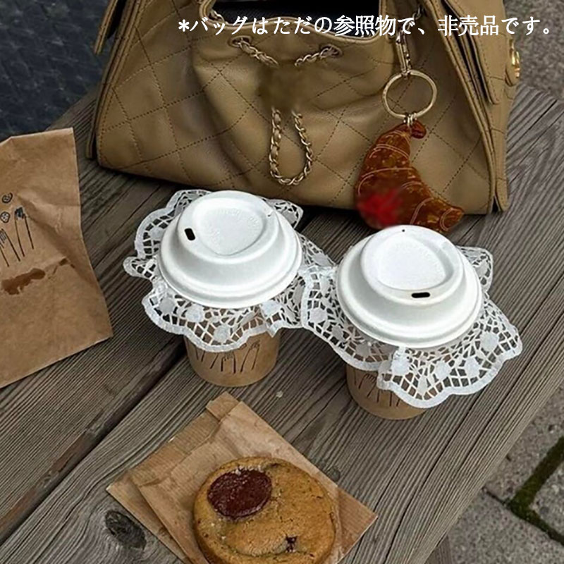 Rakuten - 漏れ防止 紙 140枚入り 使い捨て カップ用紙 紙コップ用 コーヒーカップ用防漏紙 かわいい 飲料のこぼれ防止 レースペーパー 油こし紙 揚げ物 ハンバーガー サンドイッチ ベーキング デコレーション 業務用 3サイズ（14/16/19cm）