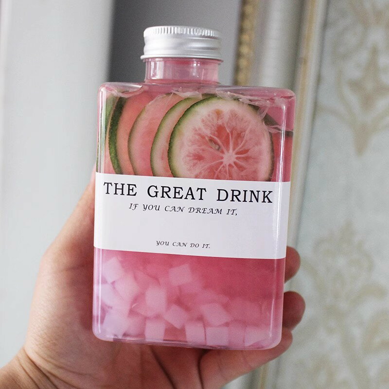 樂天商城 - 20個セット ドリンクボトル 400ml フタ付き プラコップ かわいい 持ち帰り 可愛い 透明 タピオカボトル チーズティー バナナジュース カフェ 飲み物 コップ おしゃれ ボトル ドリンク