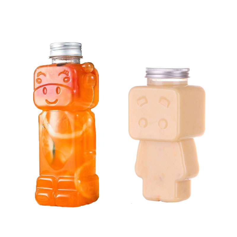 Rakuten - 20/40個セット ドリンクボトル 500ml フタ付き プラコップ かわいい 持ち帰り 可愛い 牛 透明 タピオカボトル チーズティー バナナジュース カフェ 飲み物 コップ おしゃれ ボトル ドリンク