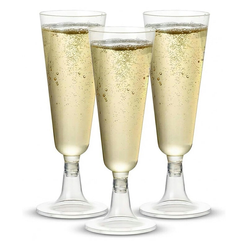 Rakuten - 30個/50個入り シャンパングラス 使い捨て プラスチック 約150ml おしゃれ 透明 カップ 使い捨てワイングラス 飲み物 ポータブル パーティー キャンプ結婚式 イベント用品 持ち運び便利