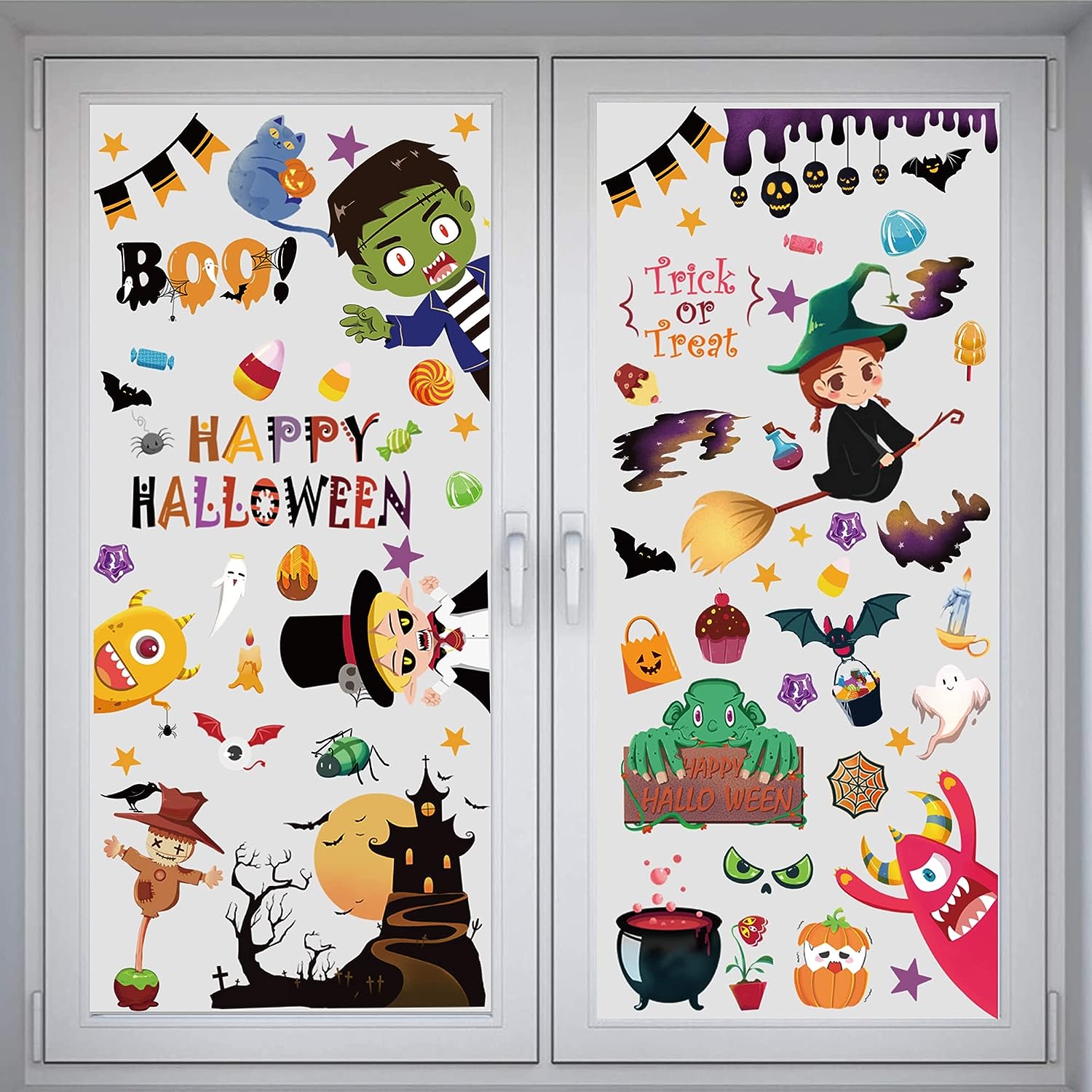Rakuten - 【9枚セット】万聖節飾り ハロウィン ステッカー静電ステッカー ハロウィン 飾り 剥がせる 汚れない 静電気シール ウォールステッカー 窓 壁 飾り 部屋 装飾品