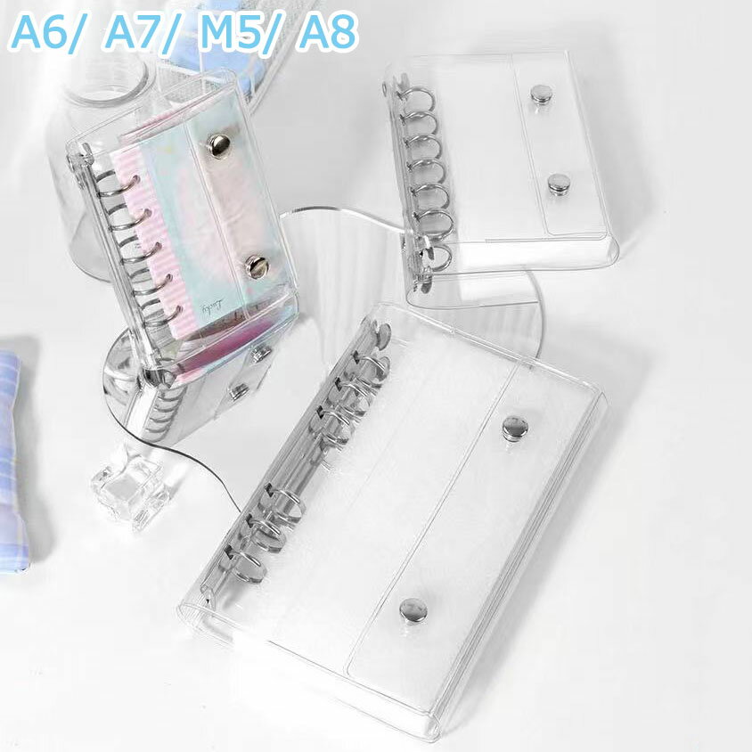 【リフィル10枚付属】 A6 A7 M5 A8 シール帳 透明 クリア バインダー 5穴 6穴 3穴 はがせる 女の子 手..