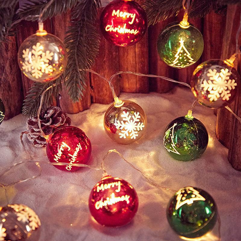 樂天商城 - クリスマス装飾品 クリスマスの円球灯串 雪花 鏡面装飾灯 星部屋装飾 クリスマス灯串 3M20個セット