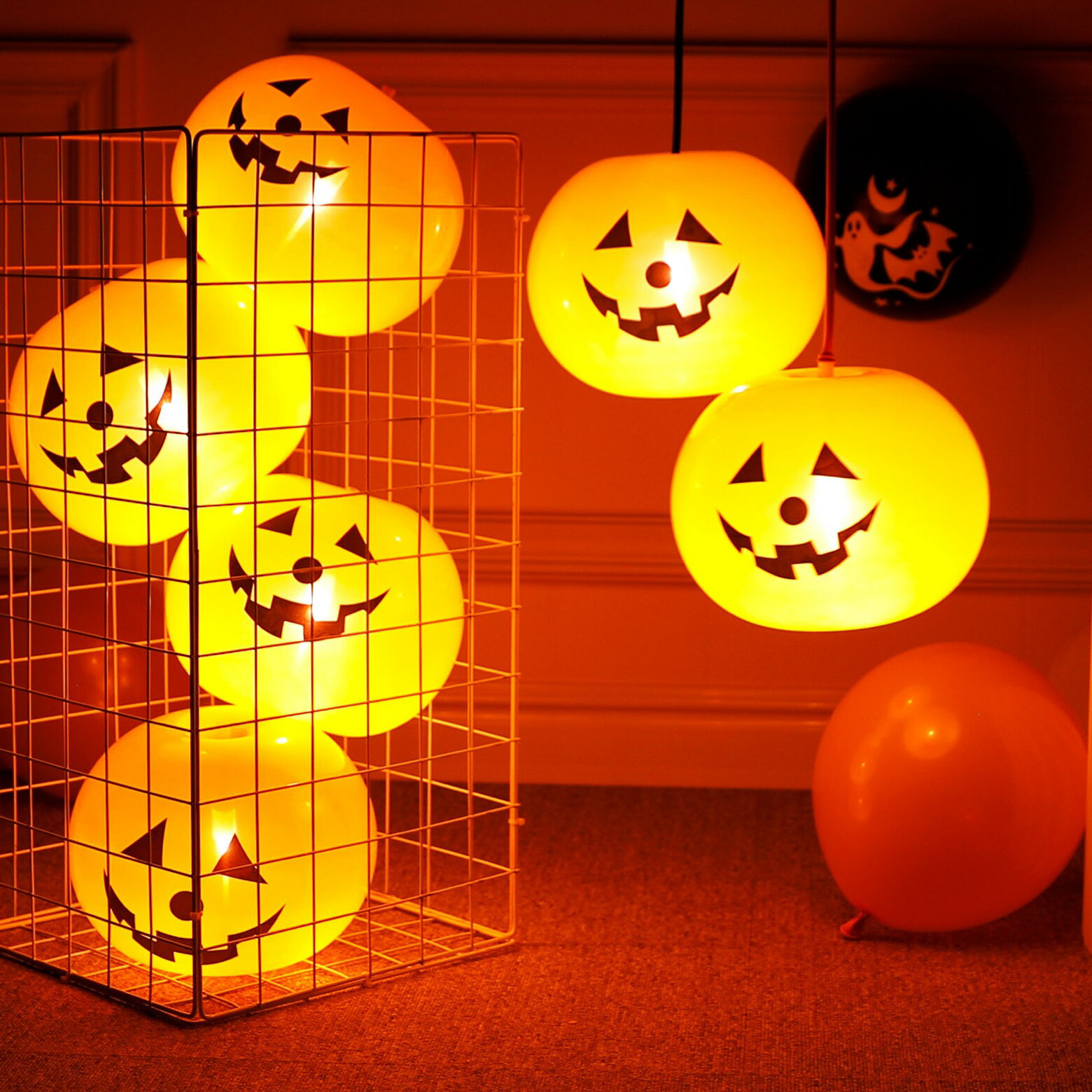 樂天商城 - 15個 ハロウィン カボチャ 風船 LED カボチャのランプ風船 暗闇で光る