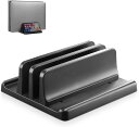 ノートパソコン スタンド 縦置き 2台収納 ホルダー幅調整可能 タブレット ipad MacBook Pro Air 縦置き用(2)