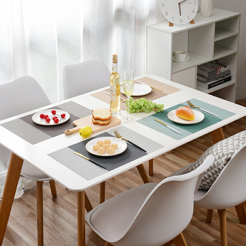 プレースマット 4枚セット ダイニングテーブル用 洗濯可能 ビニール織り 耐熱 ポリ塩化ビニル テーブルマット お手入れ簡単