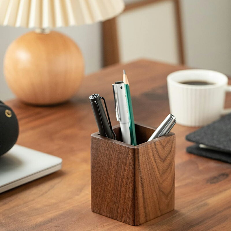 ペン立て 木製 ペンスタンド ペン鉛筆ホルダー 卓上文具収納 方形 鉛筆立て おしゃれ ぺんたて シンプ..