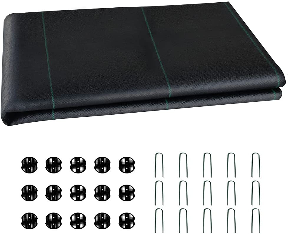 【半額 楽天スーパーSALE】 防草シート 雑草防止シート 1×10m 固定ピン15本と黒丸1...