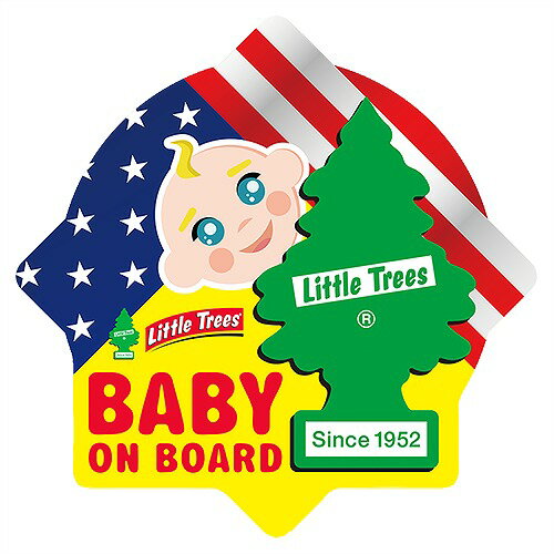 リトルツリー ステッカー ベイビーオンボード LittleTrees アメリカン雑貨 星条旗 BABYONBOARD かわいい アメリカン 安全運転 赤ちゃん 出産祝い プチギフト カーステッカー ドライブ キッズ …