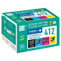 Rakuten - ブラザー(リサイクルインク)エコリカ LC412-4PK(4色セット)ecorica【安心保証】【送料無料】MFC-J7100CDW,MFC-J7300CDW