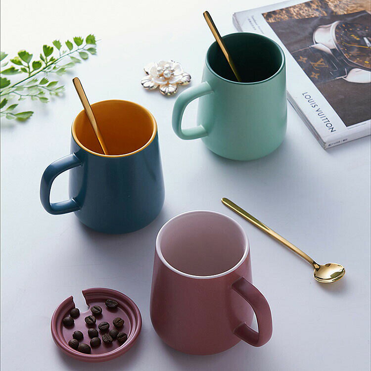 Rakuten - マグカップ 北欧 おしゃれ コーヒーカップ 大きい 陶器 ハンドメイド ティーカップ 大容量 コップ カフェマグ キッチン雑貨 洋食器 食器 磁器 食洗機 電子レンジ 冷蔵庫対応 400ml