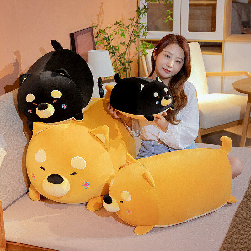 乐天商城 - 80cm 柴犬 ぬいぐるみ 全2カラー 赤柴 黒柴 大きい 抱き枕 クッション インテリア 子供 おもちゃ 動物 可愛い ふわふわ 柔らか 心地いい プレゼント ギフト