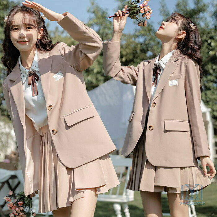 Rakuten - 卒業式 スーツ 女の子 フォーマルスーツ 韓国風 制服 ブレザー 入学式 2点セット 女子 高校生 レディース ピアノ発表会 子供服 ジャケット スカート S M L