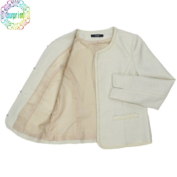 【SHOO・LA・RUE】ノーカラージャケット ベージュ 474 ML ジャケット レディース シューラルー【OUTLET】【あす楽対応】ワールド*