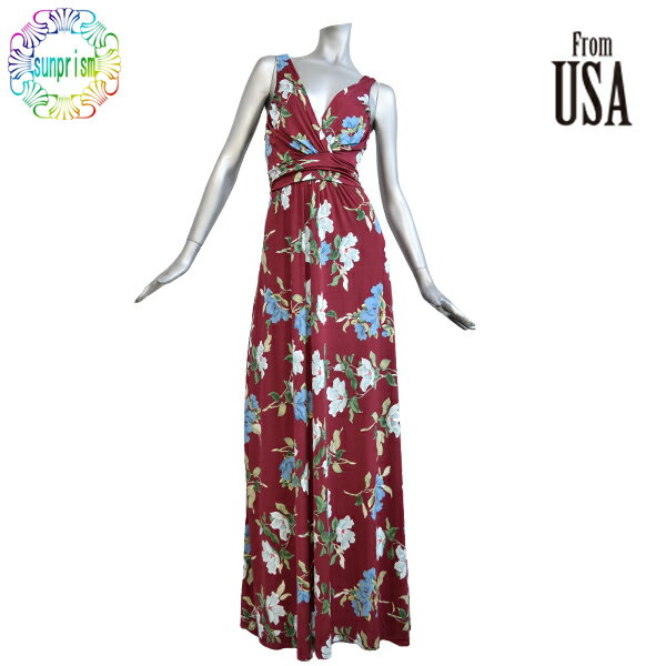 乐天商城 - COCO インポートロングドレス サイズM 花柄 フラワー ジャージ LA ドレス LA ワンピース ストレッチ リゾート ワンピ ロング セレブカジュアル アメリカ ロサンゼルスパーティー 演奏会 結婚式 二次会 発表会 【OUTLET】【即日発送】