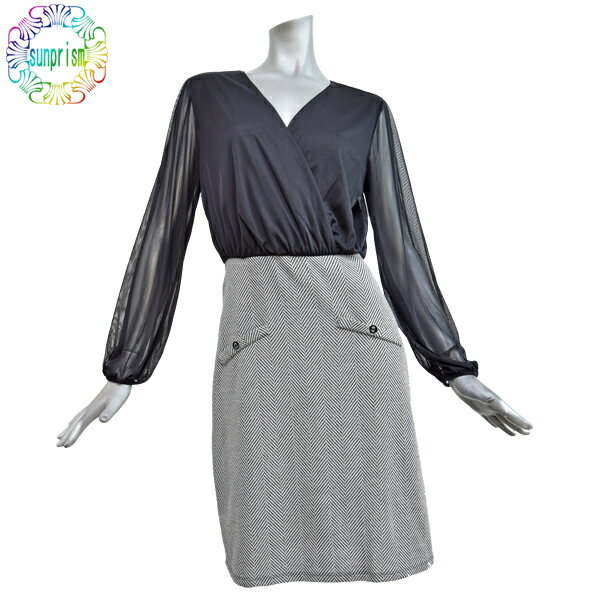 樂天商城 - EN FOCUS STUDIO インポート ワンピース 異素材使い ジャージ リゾート ワンピ 膝丈 セレブカジュアル アメリカ USA ロサンゼルス インポート【即日発送】