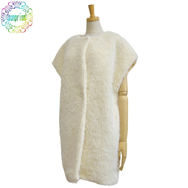 【1500円ポッキリ】ボアベスト ロングベスト BOX804 ホワイト M L あったか もこもこ 防寒 襟なし 長め丈 ポケット付き アウター ナチュラル 家...