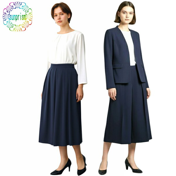 【訳あり】3点セット スーツ キュロットスカートスーツ セレモニー ブラウス付き C411 ネイビー 9号 11号 ノーカラースーツ セレモニースーツ 入園式 入学式 卒業式 卒園式 ママスーツ