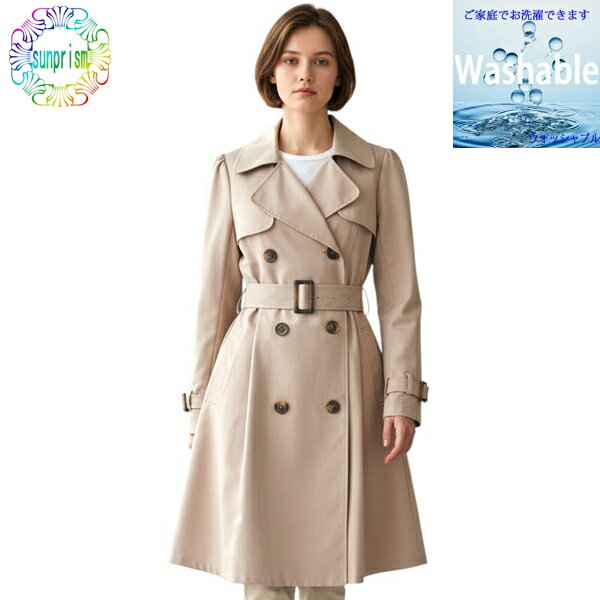 乐天商城 - Mサイズのみ値下げ【OUTLET】ダブルトレンチコート トレンチコート J611 サイズ38 ピンクベージュ ミドル丈コート カジュアルコート 羽織 お出かけ ゆったり 上質軽い あったか コート 軽量 即納 防寒 寒さ対策