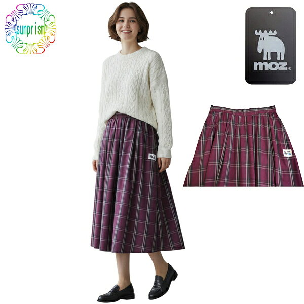 乐天商城 - 【1980円ポッキリ】moz モズ ワッペン付スカート SK239 ギャザースカート レッド コットンスカート 綿混スカート 森ガール ウエストゴム スカート 裏地なし