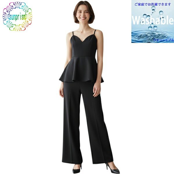 樂天商城 - 【1980円ポッキリ】【訳あり】オールインワン ストラップ調整可能 OP610 ブラック ポケット付き ふんわり 体型カバー 体型隠し 大人 上品 20代30代 40代レディース ファッション 着痩せ