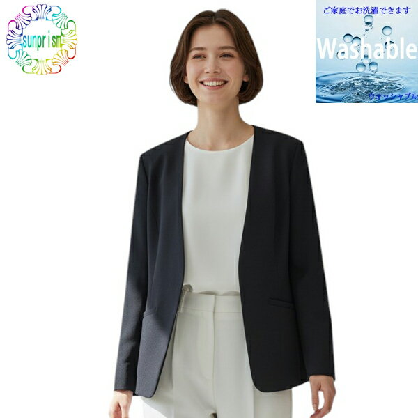 乐天商城 - 【訳あり】【1980円ポッキリ】サマージャケット シンプルジャケット J725 ブラック 裏無し 一重 涼しい 夏用ジャケット セレモニー ジャケット レディース カラーフォーマル 母 ママ 結婚式 大人 オフィス 発表会 ォーマル お呼ばれ 同窓会 キチンと上品ジャケット