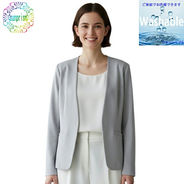 乐天商城 - 【訳あり】【1980円ポッキリ】サマージャケット シンプルジャケット J724 ライトグレー 裏無し 一重 涼しい 夏用ジャケット セレモニー ジャケット レディース カラーフォーマル 母 ママ 結婚式 大人 オフィス 発表会 ォーマル お呼ばれ 同窓会 キチンと上品ジャケット