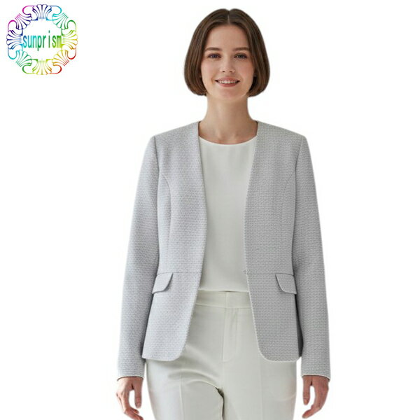 樂天商城 - 7号15号【訳あり】【1980円ポッキリ】ノーカラージャケット レディース ジャケット J730 ブラックxホワイト 式典セレモニージャケット レディース お宮参り カラーフォーマル 謝恩会 母 ママ 結婚式 オフィス