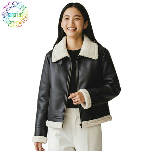 【1500円ポッキリ】【訳あり】裏ボ合皮ジャケット ブラック ジャンパー 羽織 アウター コート ジップアッピジャンパー 厚手 羽織 防寒 ジージャン