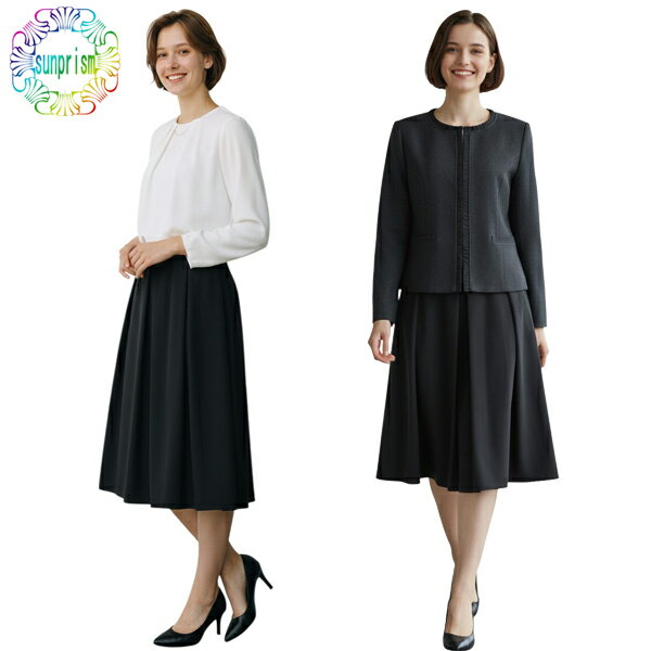 乐天商城 - 9号サイズのみ【訳あり】スーツレディース スカートスーツ 3点セット c449 9号 ママ レディース ノーカラースーツ ブラック 卒業式 入学式お受験 卒園式 入園式 七五三 セットアップ お宮参り 母 セレモニー スーツ ノーカラージャケット ブラウス スーツ 営業 仕事