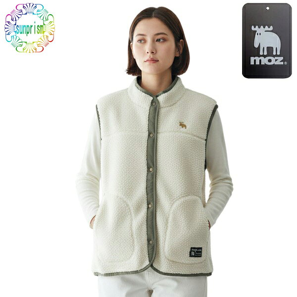 樂天商城 - moz モズ ボア ベスト ジャケット アウター レディース moz sweden 羽織 防寒ベスト 着ぶくれせず軽い 大きいサイズ 3L 肌当りも着用感もあたたかい 両脇ポケット