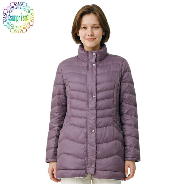 M Size Only [Sale] Women's Down Coat JK770 Purple (80% Down) Long Lightweight Warm